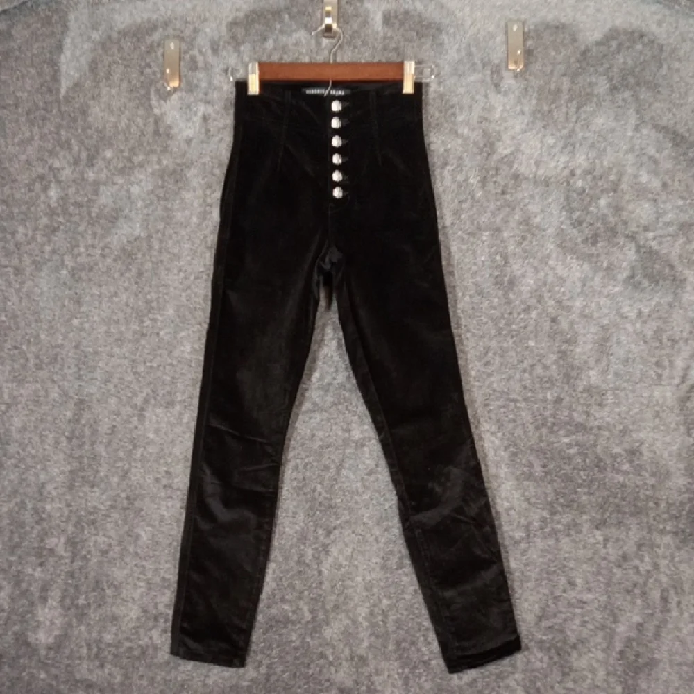 Veronica Beard Debbie Skinny High Rise Velvet Button Fly